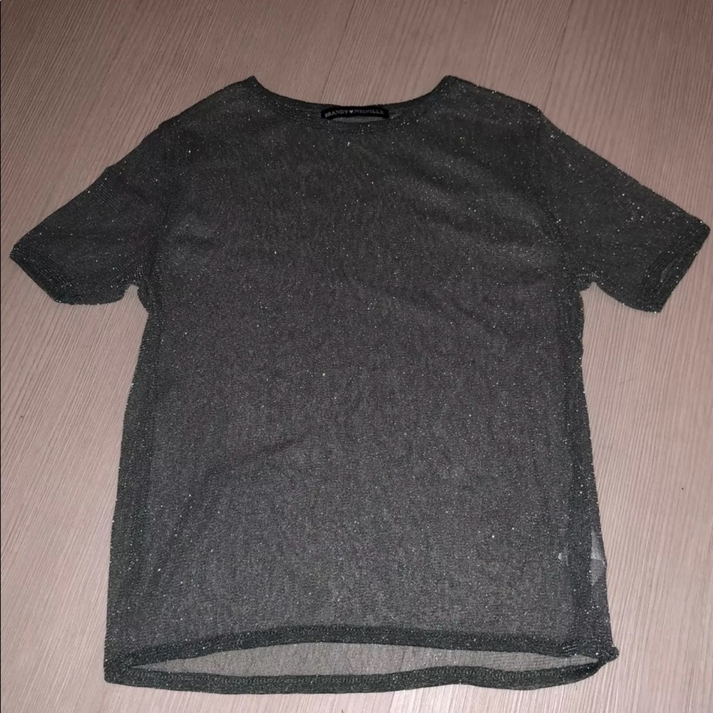 NEW BRANDY MELVILLE GREEN GLITTER TOP